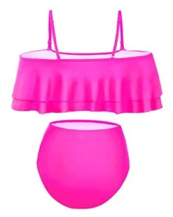 Two Piece Off Shoulder High Waisted Bikini Swimsuit-Neon Pink -Bikini Beach Shop 315DufWXWML 5419c950 4df6 4dc5 9fe1 721aa9c4ff17