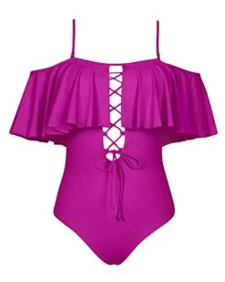 Off-The-Shoulder Strapless Swimwear For Girls-Hot Pink 6 Off-The-Shoulder Strapless Swimwear For Girls-Hot Pink -Bikini Beach Shop 31DDPvV2dTL