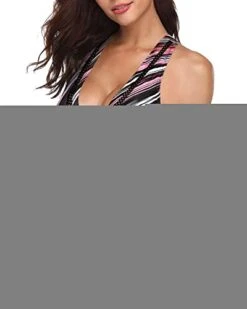 Curve-Contouring V Neck One Piece One Piece Swimsuits-Pink Stripe -Bikini Beach Shop 31JFk7wyc0L 49e03852 a833 4e37 b6e4 bbbab6b69ea2