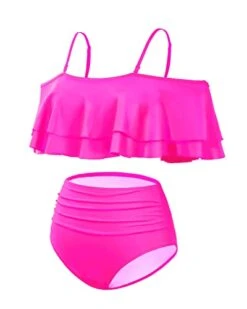 Two Piece Off Shoulder High Waisted Bikini Swimsuit-Neon Pink -Bikini Beach Shop 31QPBjpq42L 44d80d98 70f1 4887 997f e477220dad8b
