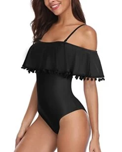 Tummy Control Off Shoulder Ruffled One Piece Swimsuit-Black 7 Tummy Control Off Shoulder Ruffled One Piece Swimsuit-Black -Bikini Beach Shop 31VVmIVvG5L 17dbcf2d 898a 4349 bc79 f963d2dee651