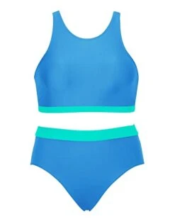 Women High Waisted Sporty Bikini Top Bottom-Light Blue And Light Green -Bikini Beach Shop 31 ibV6YvPL