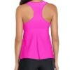 Tummy Slimming Swimming Suit Racerback Top & Tankini Top For Full Coverage-Hot Pink