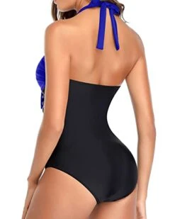 Retro & Vintage Ruching Swimming Suits Halter Bathing Suits For Women-Royal Blue And Black -Bikini Beach Shop 31spe7fPxGL 5f636cc8 4fee 4dbd 91bd 48a94105b3cc