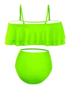 Stylish Off Shoulder High Waisted Bikini Set Swimsuit-Neon Green -Bikini Beach Shop 31vOTCA 70L 2161045c aee5 4d12 918c 4c7dd4d30ebb