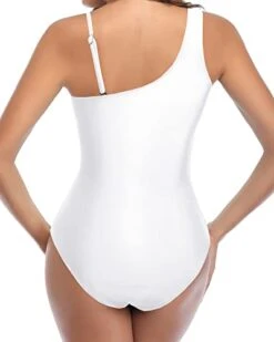 Women One Shoulder One Piece Mesh Tummy Control Swimsuits-White 7 Women One Shoulder One Piece Mesh Tummy Control Swimsuits-White -Bikini Beach Shop 31vigswFZmL 01f621c0 a047 4552 b979 18c3aaaed7d7