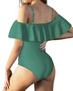 Adjustable Strapless Flounce Ruffled Swimsuit For Girls And Women-Teal -Bikini Beach Shop 31xjVpbPFZL 2675084d 794c 4007 ab22 44b13c571941