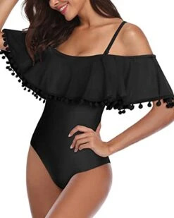 Tummy Control Off Shoulder Ruffled One Piece Swimsuit-Black 6 Tummy Control Off Shoulder Ruffled One Piece Swimsuit-Black -Bikini Beach Shop 410yIlRdc4L a7de063e e715 44b6 8fc7 ccf4c5f58bf0