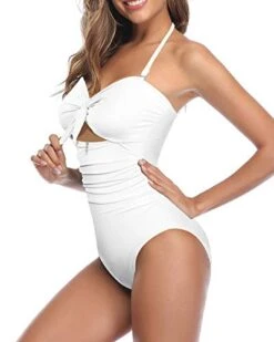 Stylish High Waisted Cutout Tummy Control One Piece Swimsuits-White -Bikini Beach Shop 413LPGgqwUL db7858bf a0ce 4049 b665 8d7b9bf1cf4e