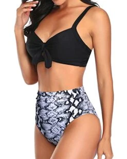 Trendy Removeable Padded Push Up Women High Waisted Bikini Set-Black And White Snake Print -Bikini Beach Shop 413Z3ABQNFL 5a7c2cb5 1ac1 4182 8560 4d57e685feab
