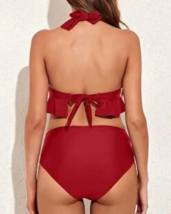 2 Piece Push Up Ruffle Bikini Womens Tummy Control Swimsuits-Red -Bikini Beach Shop 4146vGUahDL ddd32a29 f724 4bfc ab9e f2f5d4c051a5