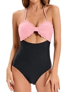 Women's Tummy Control Ruched High Waisted Swim Shorts Bikini Bottom-Pink And Black 7 Women's Tummy Control Ruched High Waisted Swim Shorts Bikini Bottom-Pink And Black -Bikini Beach Shop 414w1zHiBxL