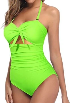 Tummy Control Retro High Waist Swimsuits-Neon Green -Bikini Beach Shop 41503gzMaaL 62b69806 bad0 42b0 abd0 f84d3c790355