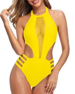 Sexy Mesh Cutout Plunge Backless One Piece Monokini Swimwear-Neon Yellow -Bikini Beach Shop 415L4hb0U2L dfca8973 9496 44c8 b9d4 23c0e4422772