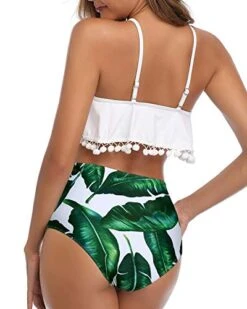 Pom Pom Trim Flounce Two Piece Bikini Ruffle Swimsuit For Women-White Leaf 7 Pom Pom Trim Flounce Two Piece Bikini Ruffle Swimsuit For Women-White Leaf -Bikini Beach Shop 415bs wMRLL a0acd0b4 4f2c 41d1 b850 f48bdf91b19d