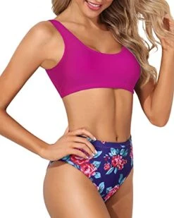 Removable Padded Push Up Bikini Crop Top High Cut Swimsuit-Pink Floral 6 Removable Padded Push Up Bikini Crop Top High Cut Swimsuit-Pink Floral -Bikini Beach Shop 4162rJERg L d2f1a588 4785 483b 9458 891fcea9ed67