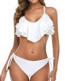 Cross Back Two Piece Bathing Suit For Women Flounce Bikini Set