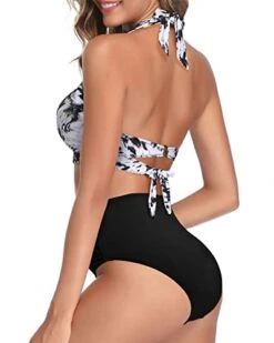 Chic Adjustable Self-Tie Halter Neck Two Piece Halter Bikini For Women-Black And White Tie Dye -Bikini Beach Shop 418YPqCDK L 879ab396 362e 4bcd b260 93c97867c3a9