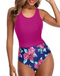 Sexy Monokini For Women Tummy Control Cutout Monokini-Pink Floral -Bikini Beach Shop 418oluUtphL