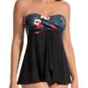 Stylish Two Piece Swimwear Halter Bandeau Flyaway Tankini For Women