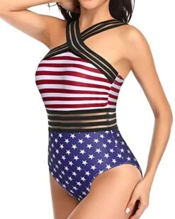 Bathing Suit Front Crossover Swimwear Crisscross One Piece Swimsuit-National Flag -Bikini Beach Shop 419k689we5L f53ef06b 78e9 44d8 a61a a8d72ecc21e8