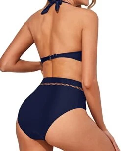 High Waisted Halter Bikini Padded Bra Two Piece Swimsuits-Navy Blue 6 High Waisted Halter Bikini Padded Bra Two Piece Swimsuits-Navy Blue -Bikini Beach Shop 41A5U0H9lFL f4c13b29 c466 40c7 9c2c 520d04ef26c1
