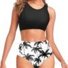 Sporty Two Piece Bikini Set For Teen Girls High Waisted Swimsuits