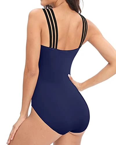 Women Crisscross One Piece Swimsuit Front Crossover Swimwear 2 Women Crisscross One Piece Swimsuit Front Crossover Swimwear - Image 2