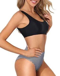 2 Piece Long Torso High Waisted Bathing Suit Bottoms-Black Stripe 7 2 Piece Long Torso High Waisted Bathing Suit Bottoms-Black Stripe -Bikini Beach Shop 41Bj 6VE3iL f7ab7c3f 39e9 47e0 aa82 7c9172dc669a