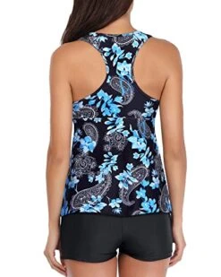 Full Coverage Swimwear Push Up Tankini & Boyshort For Tummy Control-Black Floral -Bikini Beach Shop 41BsfPkt9zL 83cf282b f9ac 4377 826b 9b877e83ba69