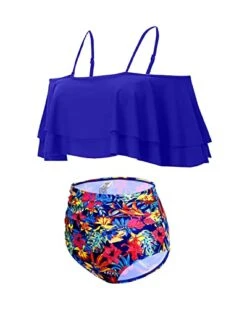 Ruffle Off Shoulder Two Piece Bikini For Women-Royal Blue Floral -Bikini Beach Shop 41D1banQFXL dca87f53 003f 45d6 9a8f 4e2120038124