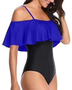 Padded Bras Off Shoulder Vintage One Piece Swimsuits-Royal Blue And Black -Bikini Beach Shop 41Dw9J 4HyL c4938a43 9cc6 49a5 a0b6 69894aa2140e