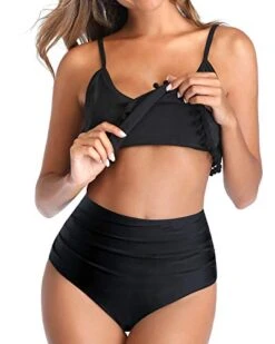 2 Piece Adjustable Spaghetti Straps Removable High Waisted Bikini-Black -Bikini Beach Shop 41EfMvog1EL 1999b099 b881 430f 9a03 981b6e4af1a1