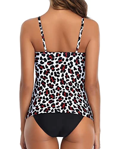 Versatile Full Coverage 2 Piece Tankini Swimsuits For Women-Leopard 2 Versatile Full Coverage 2 Piece Tankini Swimsuits For Women-Leopard - Image 2