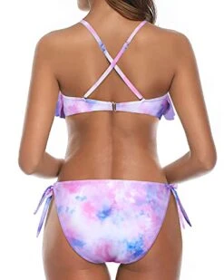 Cross Back Bathing Suit Ruffled Bikini For Women-Color Tie Dye -Bikini Beach Shop 41GpO1r7jKS 03d40737 7647 47dc 8c13 f37e82d27f57