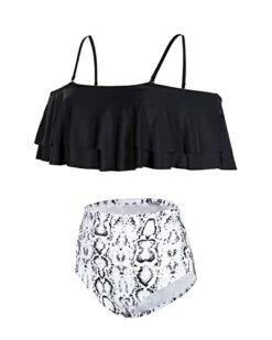 Tummy Control Off Shoulder Bikini Set For Women-Black Snake -Bikini Beach Shop 41H39esCweL 4f545406 deb0 4289 aa62 fa500fcc7b85