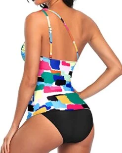 Flattering One Shoulder Tankini Top Bikini Bottoms For Young Mom-Aqua -Bikini Beach Shop 41H44xILl2L e161aa3b fb5e 4be0 b827 f419b456a9fd