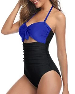 Stylish High Waisted One Piece Swimsuits Halter Backless One Piece Swimsuits-Royal Blue And Black 6 Stylish High Waisted One Piece Swimsuits Halter Backless One Piece Swimsuits-Royal Blue And Black -Bikini Beach Shop 41JN6h12gGL b9d7814d d086 4494 b4ad 887a905cc024