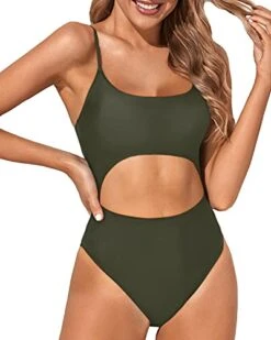 Lace-Up Adjustable Spaghetti Straps One Piece Swimsuits-Army Green -Bikini Beach Shop 41Jfd22vOYL 1e1ef0fa 6721 4bd9 9c64 a50c6ebc66ec