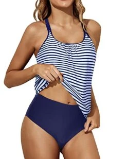 7 Soft Removable Padded Push Up Tankini Swimsuits-Blue White Stripe 7 7 Soft Removable Padded Push Up Tankini Swimsuits-Blue White Stripe -Bikini Beach Shop 41JgR7qdG8L 0049c49f 6981 4604 b820 1426ed553961