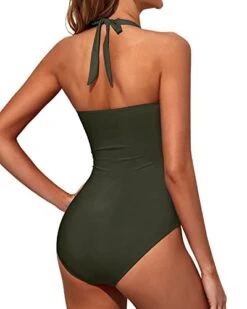 Women Tummy Control Slimming One Piece Swimwear-Army Green -Bikini Beach Shop 41KxzMtE88L a3480bd4 0142 4077 8855 170d2818f179