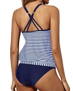 7 Soft Removable Padded Push Up Tankini Swimsuits-Blue White Stripe 6 7 Soft Removable Padded Push Up Tankini Swimsuits-Blue White Stripe -Bikini Beach Shop 41MAjB2DsxL f904550b b16d 46f4 9f98 77400f176927