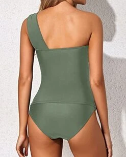 Sexy One Shoulder Swim Top Two Piece Tankini Bathing Suits For Women-Olive Green -Bikini Beach Shop 41NQuC D5sS d8fa2214 6117 42a7 bc6a 08747135cfda