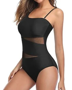 Sexy Cutout Mesh Inserts One Piece Swimsuit For Curvy Women-Black -Bikini Beach Shop 41OmInWqcjL 20d46257 3b1e 4de5 963a 9dd3957dd6bd