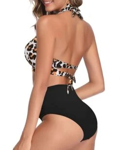 Stylish Highwaist Bikini Bathing Suit Adjustable Straps-Black And Leopard -Bikini Beach Shop 41OnFf6SUyS 5b14da23 dc77 4a60 b38e 6d5d30c900a1