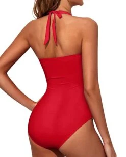 Ruched Pattern Swimsuits Halter Vintage Swimwear-Red 7 Ruched Pattern Swimsuits Halter Vintage Swimwear-Red -Bikini Beach Shop 41P4y5TWzIS a328a4e7 532d 49eb a71e 22492548ee95