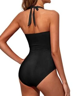Halter Vintage Swimwear Slimming One Piece Swimwear-Black -Bikini Beach Shop 41QgRhfe4 L a05e57f6 9548 4578 8929 2d834187f787
