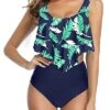 Two Piece Bikini Swimsuit For Women Ruffled Flounce Top With High Waisted Bottom
