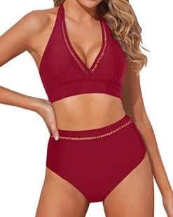Halter Neck Padded Bra Bikini Two Piece Swimsuits For Women-Red 7 Halter Neck Padded Bra Bikini Two Piece Swimsuits For Women-Red -Bikini Beach Shop 41RY sE8mqL da7bd82e f97f 4b3a 99c0 7dbb51bd8fe4