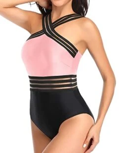 Removable Padded Push Up Bras Sexy One Piece Swimsuits-Pink And Black 7 Removable Padded Push Up Bras Sexy One Piece Swimsuits-Pink And Black -Bikini Beach Shop 41Rn9IglCML